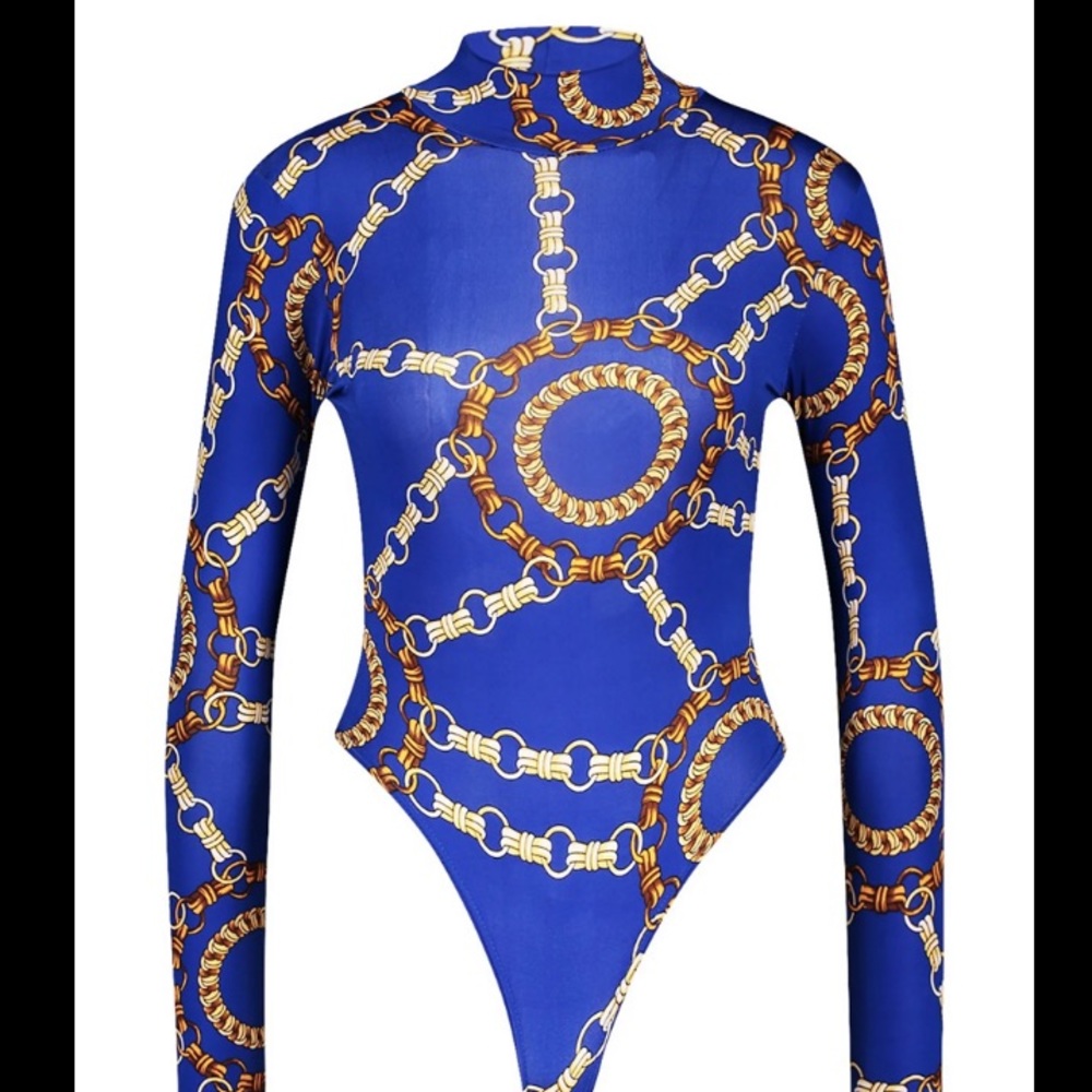 Boohoo Chain Print Bodysuit - Picture 9 of 9
